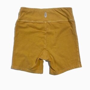 Free People Movement Bike Shorts Mustard Yellow Workout Yoga Womens Sz XS